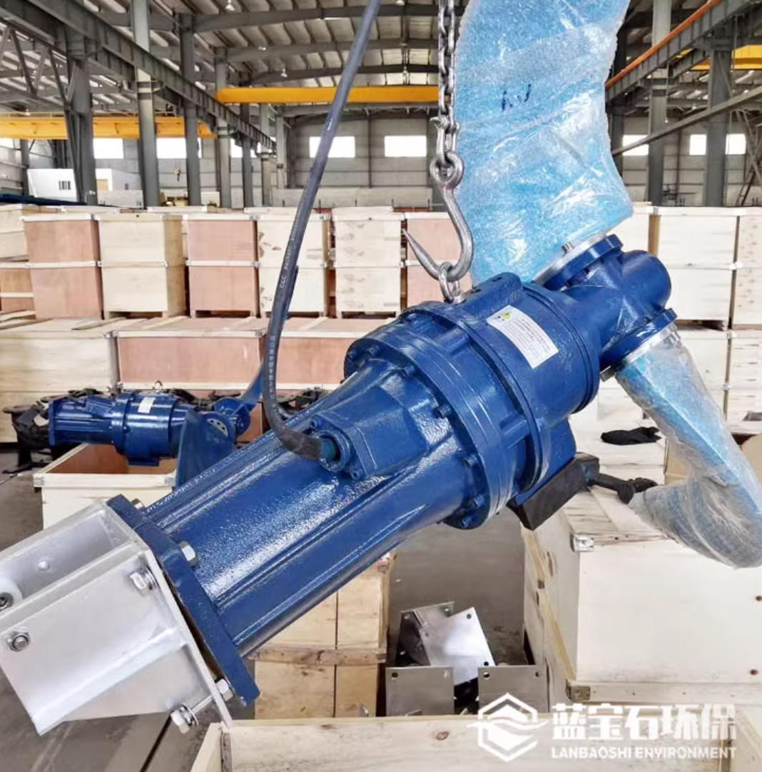 帶減震塊擺線針輪減速機(jī)潛水推流器QJB4/4-1800B/P水下攪拌機(jī)的應(yīng)用效果